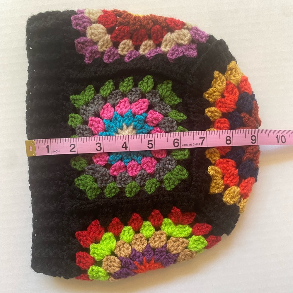 Colorful Handmade Crochet Beanie Hat/Granny Square - Picture 7 of 8